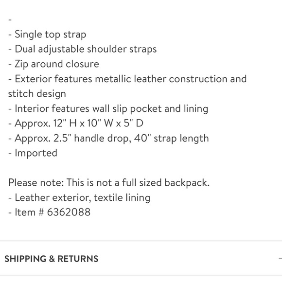 NWT CHRISTIAN LAURIER Quilted Leather Backpack main image 4